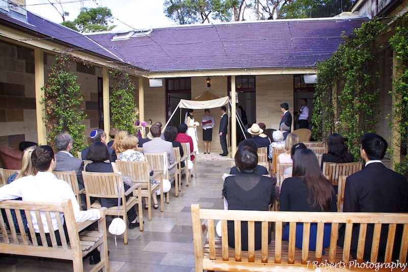 Ceremony courtyard at Gunners' Barracks - wedding photography sydney